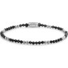 Rebel & Rose RR-30005-S-S náramek Black & Silver Glam Rocks
