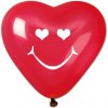 . Balón, 40 cm, srdiečko, smiley, červený . Balón, 40 cm, srdiečko, smiley, červený