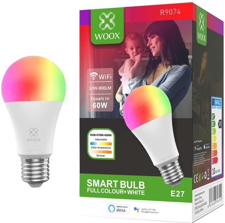 WOOX Smart LED žiarovka E27 10W RGB CCT R9074 WiFi Tuya