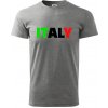 Italy Nápis - Klasické pánske tričko vyššej gramáže - L ( Tmavosivý melír ) Italy Nápis - Klasické pánske tričko vyššej gramáže - L ( Tmavosivý melír )