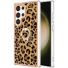 Ring Holder kryt Electroplating na Samsung Galaxy S24 Ultra 5G - Leopard Print Ring Holder kryt Electroplating na Samsung Galaxy S24 Ultra 5G - Leopard Print