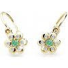 Cutie Jewellery Kytičkové detské náušnice zo žltého zlata C2247-10-X-1 zelená Cutie Jewellery Kytičkové detské náušnice zo žltého zlata C2247-10-X-1 zelená