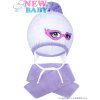 Zimná detská pletená čiapočka so šálom New Baby fialová, Veľkosť: 104 (3-4r), Vhodnosť: Pre dievčatá