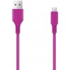 Setty USB–microUSB kábel 1 m, 2 A, purpurový Setty USB–microUSB kábel 1 m, 2 A, purpurový