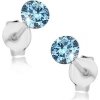 Šperky eshop - Náušnice zo striebra 925, okrúhly Swarovského krištáľ svetlomodrej farby, 4 mm I39.05 Šperky eshop - Náušnice zo striebra 925, okrúhly Swarovského krištáľ svetlomodrej farby, 4 mm I39.05