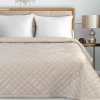 Eurofirany ový glamour prehoz - paplón RIA 6 krémový krémová Zamat 170x210 cm Eurofirany ový glamour prehoz - paplón RIA 6 krémový krémová Zamat 170x210 cm