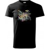 Bicie farebné splash - Tričko extra veľké (5-8XL) - 5XL ( Čierna ) Bicie farebné splash - Tričko extra veľké (5-8XL) - 5XL ( Čierna )