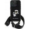 Karl Lagerfeld Saffiano Crossbody Popruh Karl and Choupette Kryt pro iPhone 16 Pro Black KLHCP16LCSAKCPMK