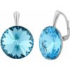 Silvego Strieborné náušnice so Swarovski® Crystals 18 mm rivoli Aquamarine VSW1122E18AQ