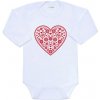 Detské body s potlačou New Baby Ľudový vzor červené srdiečko 68 (4-6m) Detské body s potlačou New Baby Ľudový vzor červené srdiečko 68 (4-6m)