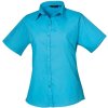 Premier | PR302, Popelínová blúzka s kr. rukávom, modrá Turquoise, 6_2XS Premier | PR302, Popelínová blúzka s kr. rukávom, modrá Turquoise, 6_2XS