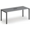Rokovací stôl PRIMO SQUARE, 180x80 cm, grafit + stolná zásuvka TYP I, čierna Rokovací stôl PRIMO SQUARE, 180x80 cm, grafit + stolná zásuvka TYP I, čierna