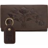 PAOLO PERUZZI Dámska kožená peňaženka + kľúčenka Vintage ZUP-104-BR | hnedá ZUP-104-BR