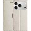 AppleKing flipové puzdro z PU kože pre iPhone 17 Pro Max - zlaté