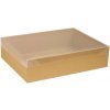 Darčeková krabica s priehľadným vekom 400x300x100/35 mm, hnedá - kraft Darčeková krabica s priehľadným vekom 400x300x100/35 mm, hnedá - kraft