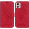 Peňaženkové kožené puzdro Butterfly Rose na Motorola Moto G13 / G23 / G53 5G - Červená Peňaženkové kožené puzdro Butterfly Rose na Motorola Moto G13 / G23 / G53 5G - Červená