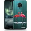 Picasee silikónový prehľadný obal pre Nokia 7.2 - Flamingos pár Picasee silikónový prehľadný obal pre Nokia 7.2 - Flamingos pár