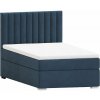 Tmavomodrá čalúnená jednolôžková posteľ s úložným priestorom s roštom 90x200 cm Bunny – Ropez Tmavomodrá čalúnená jednolôžková posteľ s úložným priestorom s roštom 90x200 cm Bunny – Ropez