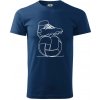 Futbalová lopta kopačka jedným ťahom - Klasické pánske tričko vyššej gramáže - XS ( Polnočná modrá ) Futbalová lopta kopačka jedným ťahom - Klasické pánske tričko vyššej gramáže - XS ( Polnočná modrá )