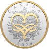 Royal Canadian Mint strieborná minca Celebrate love 2024 Pozlátené 1 oz