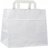 Papierová taška 26x17x25cm, biely kraft, ploché ucho (250ks)