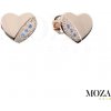 MOZA gold Náušnice srdiečko MG2010 Farba kameňa: Svetlo Modrá, Farba Zlata: červené Au MOZA gold Náušnice srdiečko MG2010 Farba kameňa: Svetlo Modrá, Farba Zlata: červené Au