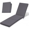 Matrac na Ležadlo Záhradný Vankúš 198x58 cm Skladací Vodoodolný Sivý Matrac na Ležadlo Záhradný Vankúš 198x58 cm Skladací Vodoodolný Sivý