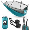 Mountain Goat Turistická hojdacia sieť pre jednu osobu so sieťou sivá tyrkysová Mountain Goat Turistická hojdacia sieť pre jednu osobu so sieťou sivá tyrkysová
