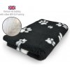 DRYBED Premium Vet Bed čierny + biele labky 100 x 75 cm DRYBED Premium Vet Bed čierny + biele labky 100 x 75 cm