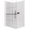 CERANO - Sprchová zástena Walk-in Crystal Ľ/P - 8 mm + polička/držiak na uteráky - bezvzperový systém - čierna matná, industriálne sklo - 120x200 cm CERANO - Sprchová zástena Walk-in Crystal Ľ/P - 8 mm + polička/držiak na uteráky - bezvzperový systém - čierna matná, industriálne sklo - 120x200 cm