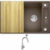 Blanco AXIA III 45 S kávová s excentrom + drevená krájacia doska 523182 + Blanco MIDA-S chróm 521454 Blanco AXIA III 45 S kávová s excentrom + drevená krájacia doska 523182 + Blanco MIDA-S chróm 521454