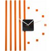 Nalepovacie nástenné hodiny s pruhmi oranžová Nalepovacie nástenné hodiny s pruhmi oranžová