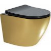 MEXEN - Lena Závesná WC misa vrátane sedátka s slow-slim, duroplast, čierna/zlatá 30224076 MEXEN - Lena Závesná WC misa vrátane sedátka s slow-slim, duroplast, čierna/zlatá 30224076