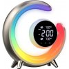 IMMAX LED noční lampička PEACOCK s hodinami/ RGB světlo/ 20W/ 400lm/ 5V/2,1A/ USB port/ zlatá (08981L)