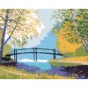 ZUTY Maľovanie podľa čísel LES S LAVIČKOU CEZ RIEKU Rámovanie bez rámu a bez vypnutia plátna Rozmer 80 x 100 cm
