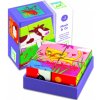 DJECO Drevené puzzle kocky Kravička a kamaráti DJECO Drevené puzzle kocky Kravička a kamaráti