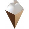 Papierová miska na hranolky s priehradkou na omáčky 175x30mm ECO CONE Papierová miska na hranolky s priehradkou na omáčky 175x30mm ECO CONE
