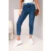Kesi Dámske džínsy Mom Fit s vysokým pásom a kontrastným opaskom Kesi Dámske džínsy Mom Fit s vysokým pásom a kontrastným opaskom