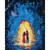 ZUTY Maľovanie podľa čísel MILENCI SO ŽIARIACIM DÁŽDNIKOM Rámovanie vypnuté plátno na rám Rozmer 80 x 100 cm
