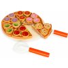 EcoToys Drevená pizza na krájanie - 27 prvkov EcoToys Drevená pizza na krájanie - 27 prvkov