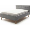 Sivá čalúnená dvojlôžková posteľ s úložným priestorom s roštom 140x200 cm Lotte – Meise Möbel Sivá čalúnená dvojlôžková posteľ s úložným priestorom s roštom 140x200 cm Lotte – Meise Möbel