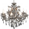 Clayre & Eef Veľký strieborný krištáľový luster Marshal - Ø 70x60/185 cm E14/max 8x40W - Clayre & Eef Clayre & Eef Veľký strieborný krištáľový luster Marshal - Ø 70x60/185 cm E14/max 8x40W - Clayre & Eef