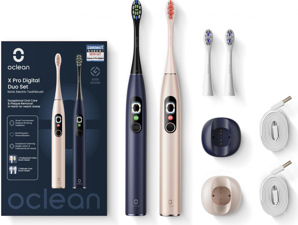 Oclean X Pro Digital Duo Set Gold & Blue