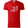Eat sleep play - šach - Tričko z organickej bavlny - 3XL ( Červená ) Eat sleep play - šach - Tričko z organickej bavlny - 3XL ( Červená )