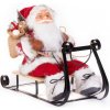 Dekorácia MagicHome Vianoce, Santa na sánkach, červený, 46 cm Dekorácia MagicHome Vianoce, Santa na sánkach, červený, 46 cm