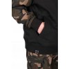 Rybárska Mikina na Zips s Kapucňou Fox LW Black/Camo Split Zip Hoody L Rybárska Mikina na Zips s Kapucňou Fox LW Black/Camo Split Zip Hoody L