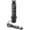 GTV Desktop prodlužovací kabel 60mm černý 3x zásuvka s uzemněním (AE-BPW3U60-20) GTV Desktop prodlužovací kabel 60mm černý 3x zásuvka s uzemněním (AE-BPW3U60-20)