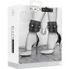 Shots Ouch! Black & White Plush Bonded Leather Ankle Cuffs, putá na nohy s plyšovým polstrovaním