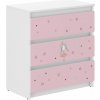Detská komoda s 3 zásuvkami, PRINCEZNÁ Detská komoda s 3 zásuvkami, PRINCEZNÁ