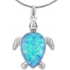 Silvego Strieborný prívesok Korytnačka s modrým opálom JJJP1184 Silvego Strieborný prívesok Korytnačka s modrým opálom JJJP1184